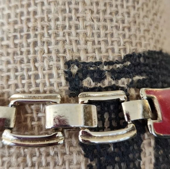 Red Lucite and Gold Tone Necklace Vintage Statement Choker Rare Find! 1C - Picture 4 of 4